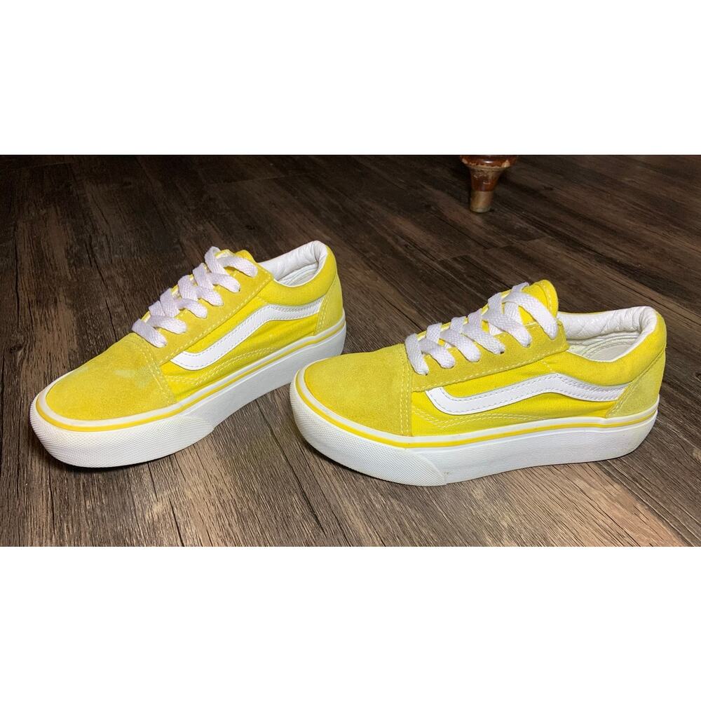 Girls Vans Off The Wall Old School Platform Sneakers Aspen Gold Size 2.5
